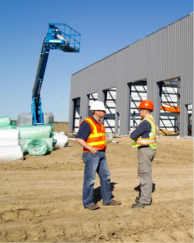 Safety professionals reviewing plans
